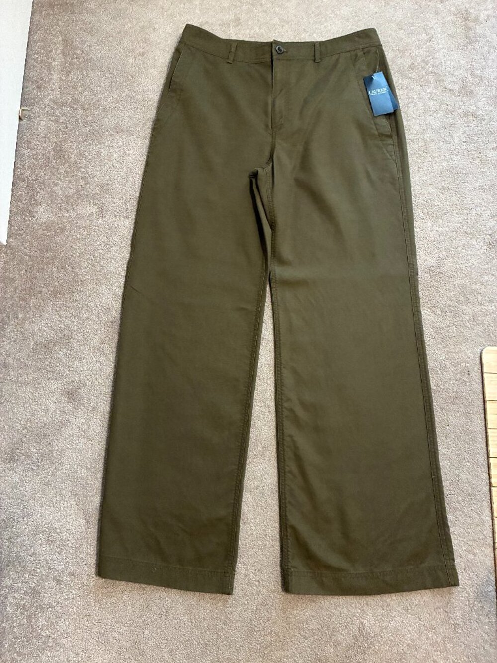 Lauren Ralph Lauren Olive Green Wide-Leg Pants